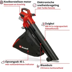 Einhell 18V bladblazer/-zuiger Venturro 18/210 (zonder accu)
