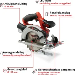 Einhell 18V cirkelzaag TE-CS 18/165 LI (zonder accu)