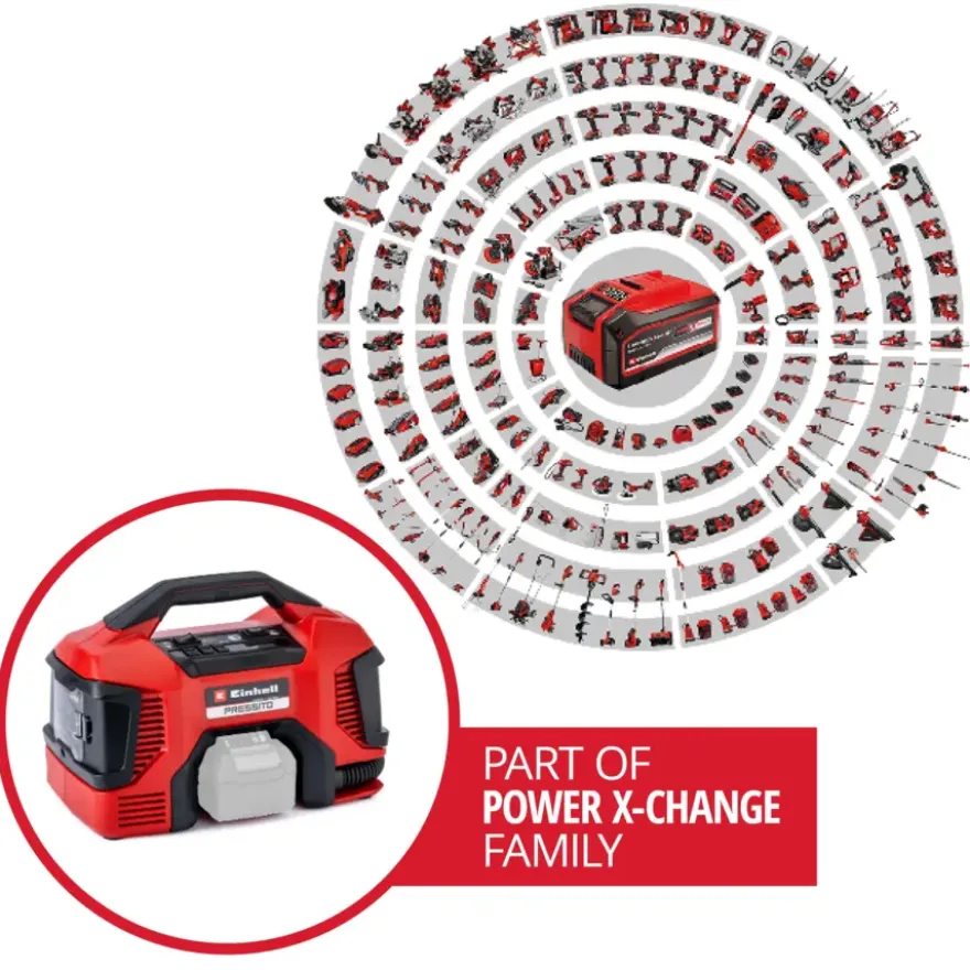 Einhell 18V compressor 6-in-1 Pressito Hybrid (zonder accu)