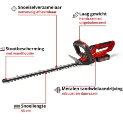 Einhell 18V heggenschaar GC-CH 1855/1 kit incl 2.5Ah accu en lader