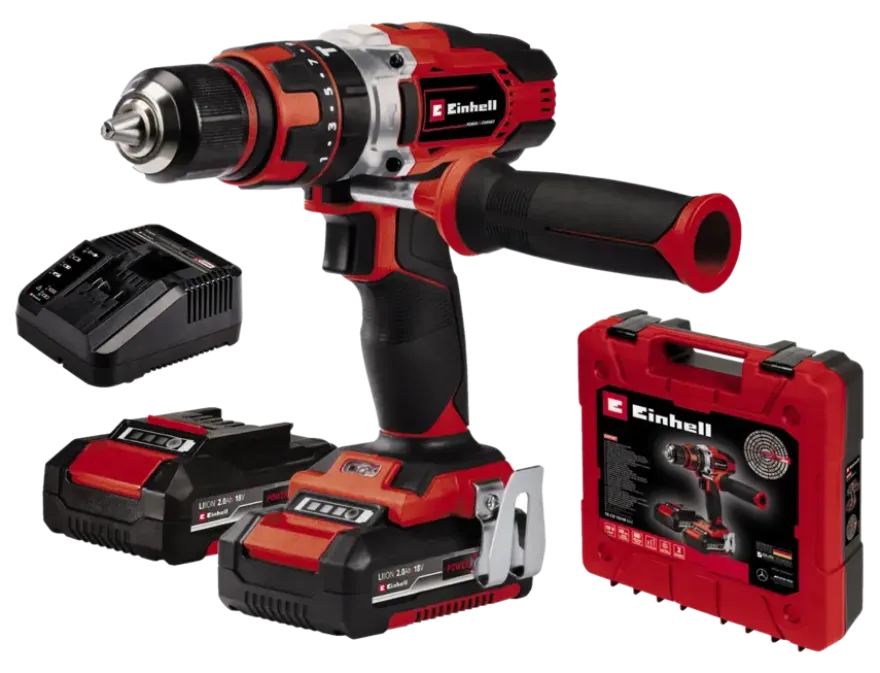 Einhell 18V klopboormachine TE-CD 18/48 LI incl. 2 accu's 2.0Ah + lader + koffer