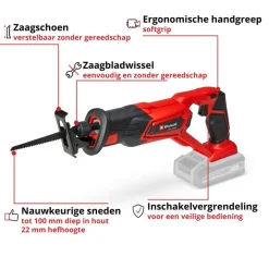 Einhell 18V reciprozaag TE-AP 18/22 LI (zonder accu)