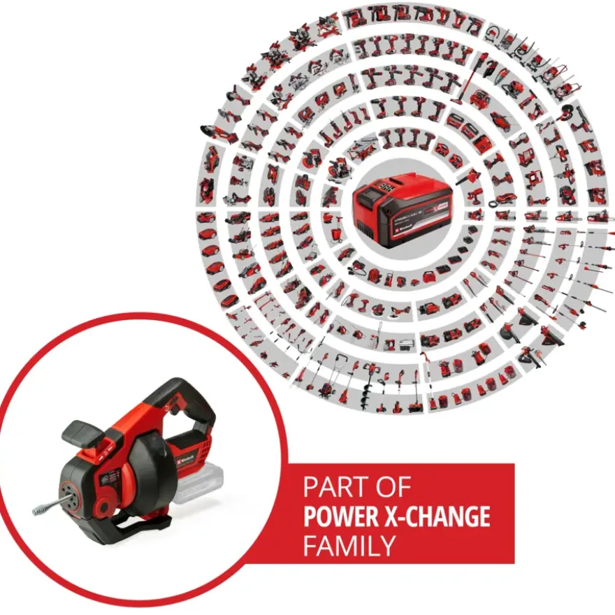Einhell 18V rioolontstopper TE-DA 18/760 Li Solo (zonder accu)
