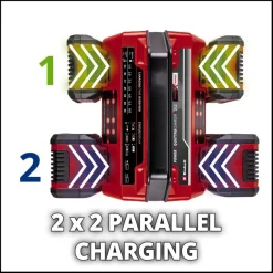 Einhell 18V 2x2 acculader Quattrocharger 4A