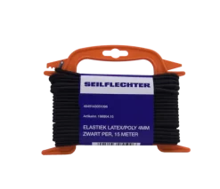 ELASTIEK LATEX/POLY 4MM ZWART 15MTR