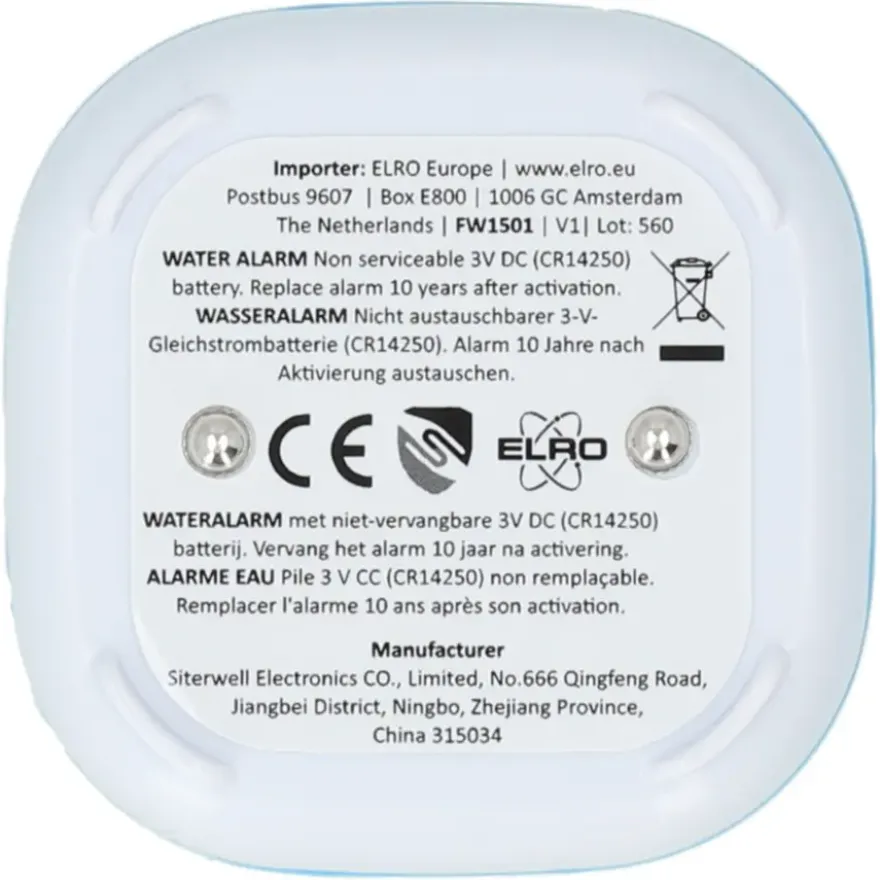 Elro FW1501 watermelder IP65 inclusief 3 jaar lithium batterij