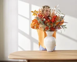 Emerald kunstbloem Mum spray oranje 73cm