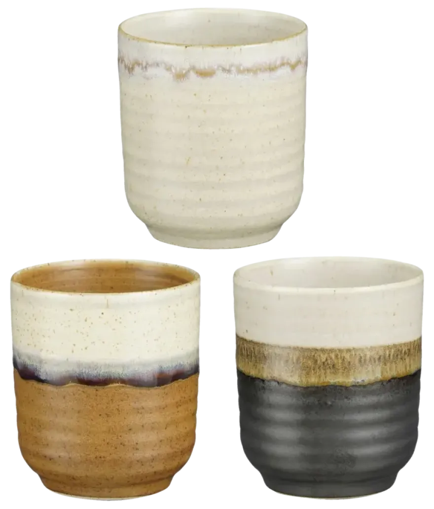 Ethan beker off white zwart terra - h9xd7,5cm - per stuk