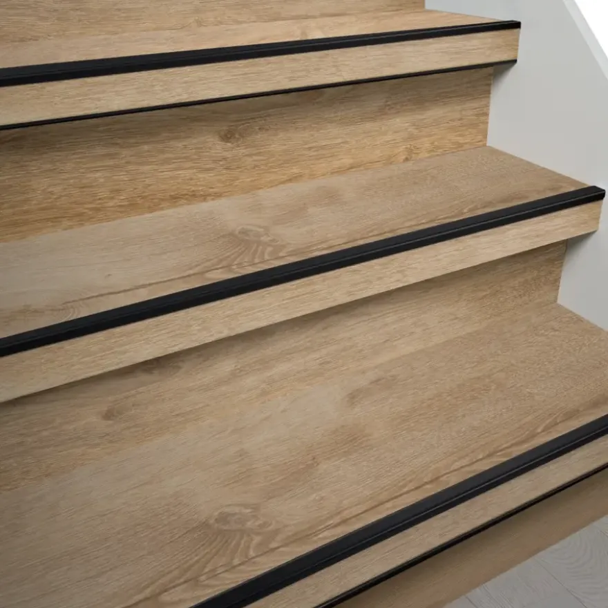 Firststep trapneusprofielset laminaat zwart, voor 4 treden