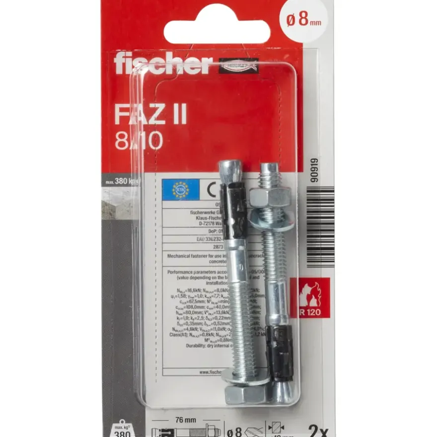 Fischer Ankerbout FAZ II 8/10 2 stuks