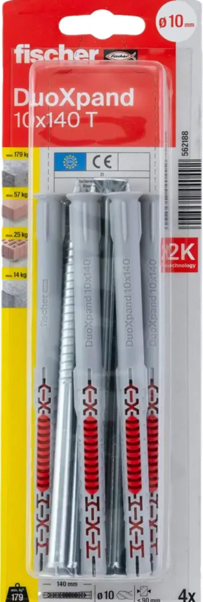 Fischer DuoXpand constructieplug 10x140 mm 4 stuks