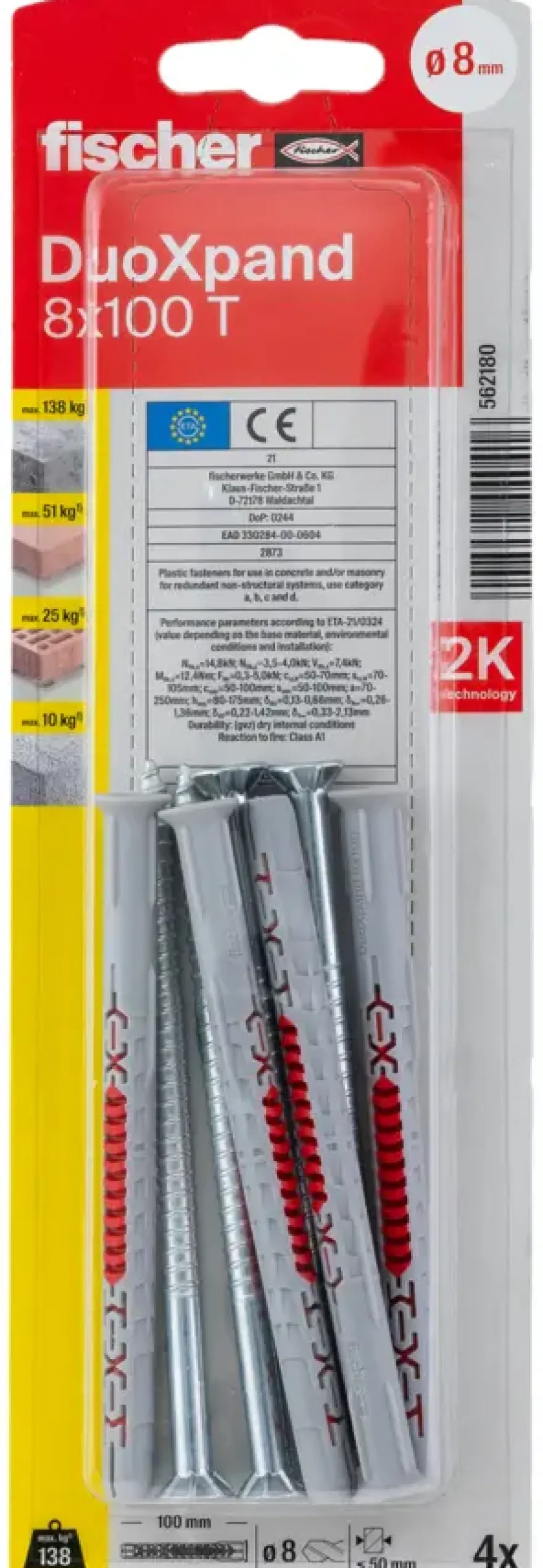 Fischer DuoXpand constructieplug 8x100 mm 4 stuks