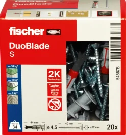 Fischer Gipsplaatplug DuoBlade 44 mm 20 stuks incl. boorkop