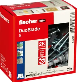 Fischer Gipsplaatplug DuoBlade 44 mm 20 stuks incl. boorkop