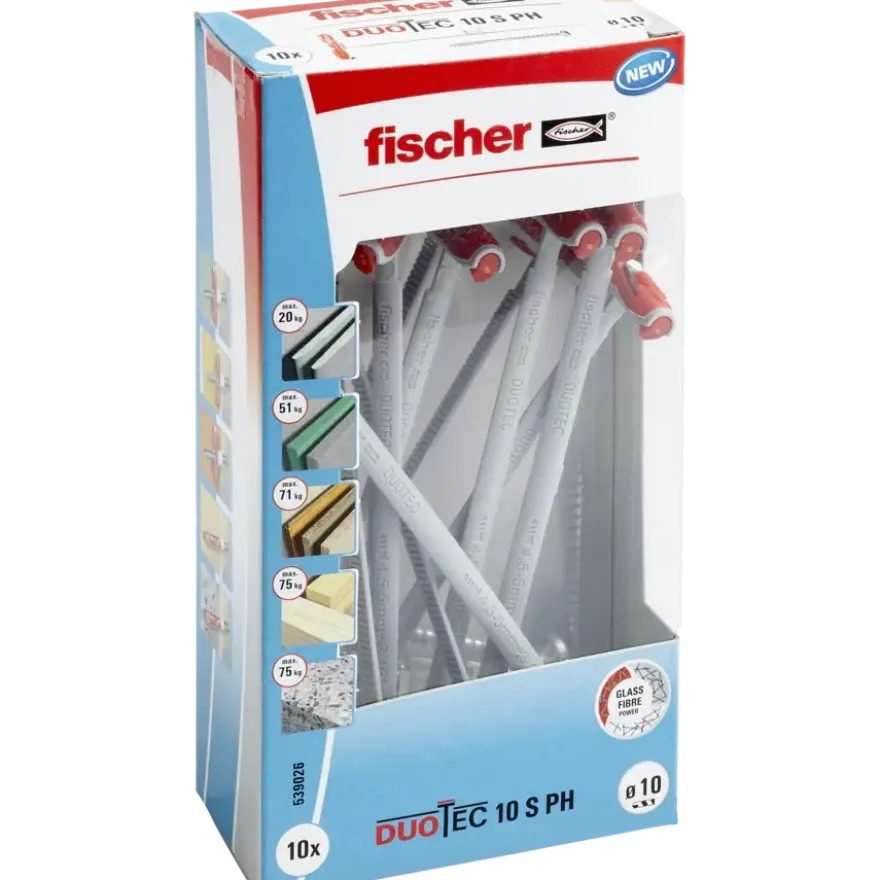 Fischer hollewandplug duotec 10 mm 10 stuks