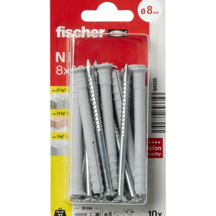 Fischer Slagplug 8x80mm 10 stuks