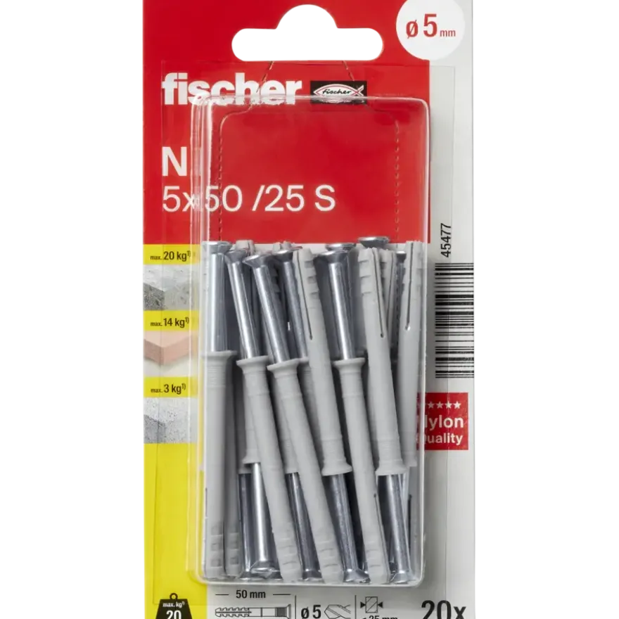 Fischer Slagplug 5x50mm 20 stuks