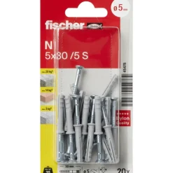 Fischer Slagplug 5x30mm 20 stuks