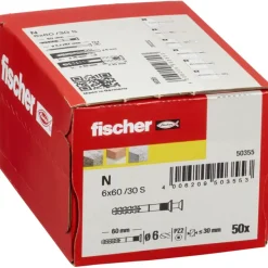 Fischer Slagplug 6x60mm 50 stuks