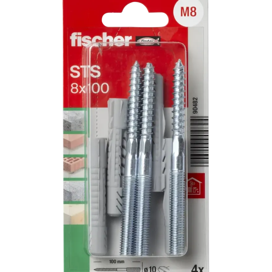 Fischer Stokschroef STS 8x100mm met UX-plug 4 stuks