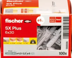 Fischer SX+-plug 6x30mm 100 stuks