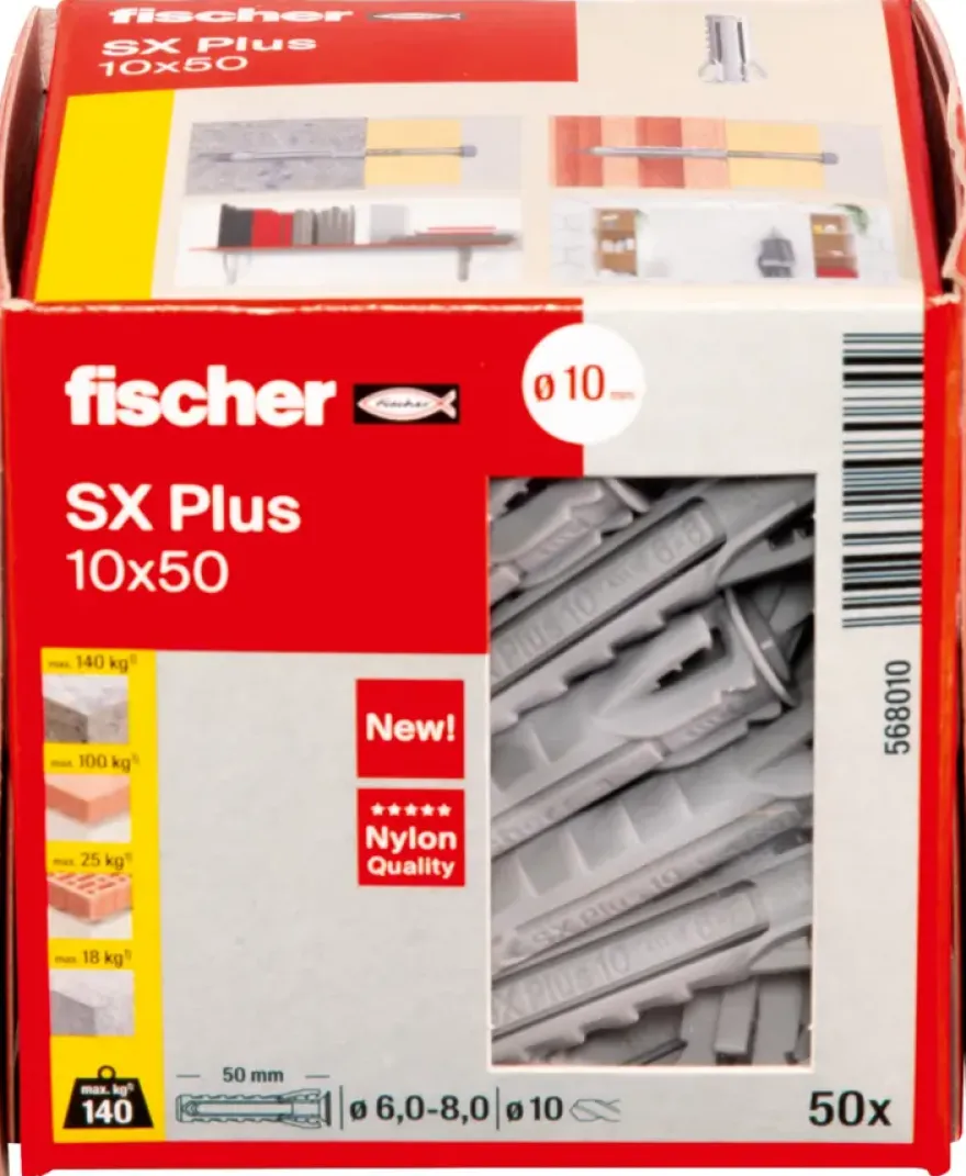Fischer SX+-plug 10x50mm 50 stuks