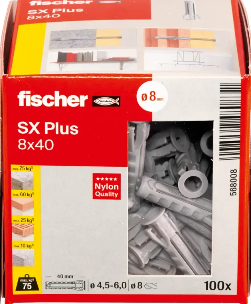 Fischer SX+-plug 8x40mm 100 stuks