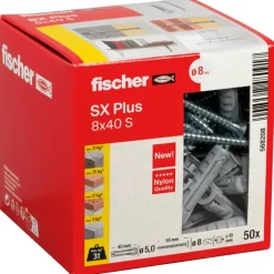 Fischer SX plus plug met schroef PZ2 8x40 mm 50 stuks