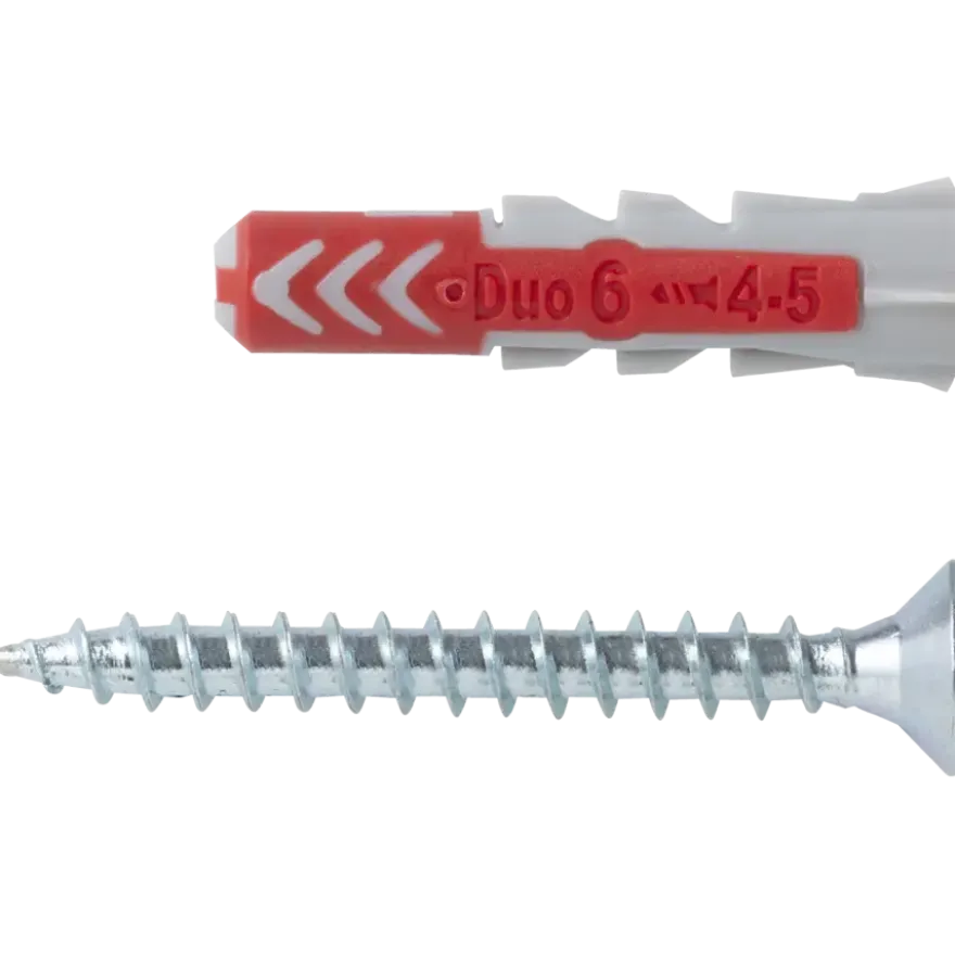 Fischer Universeelplug DuoPower 6x30mm met schroef 12 stuks