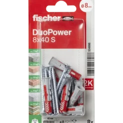 Fischer Universeelplug DuoPower 8x40mm met schroef 8 stuks