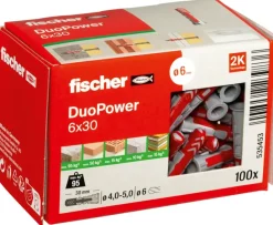 Fischer Universeelplug DuoPower 6x30mm 100 stuks