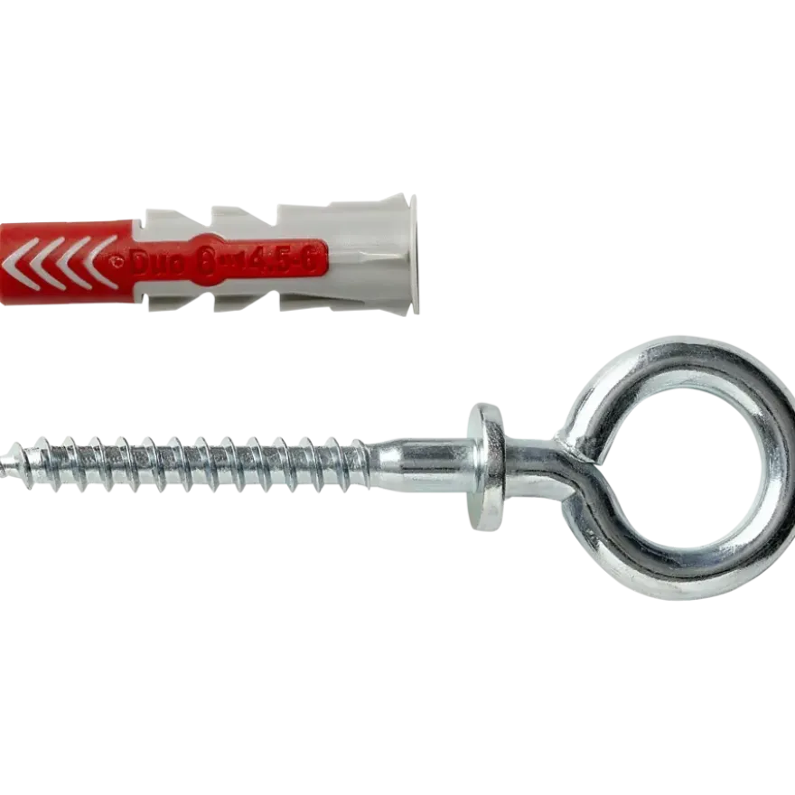 Fischer Universeelplug DuoPower 8x40mm met ooghaak 2 stuks