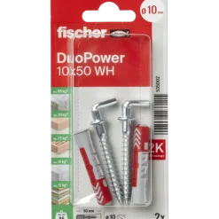 Fischer Universeelplug DuoPower 10x50mm met schroefduim 2 stuks