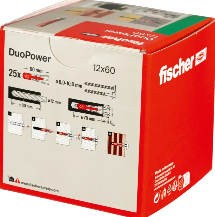 Fischer Universeelplug DuoPower 12x60mm 25 stuks