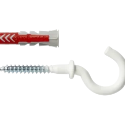 Fischer Universeelplug DuoPower 6x30mm met witte schroefhaak 6 stuks