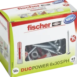 Fischer Universeelplug DuoPower 6x30 mm met bolkopschroef 50 stuks