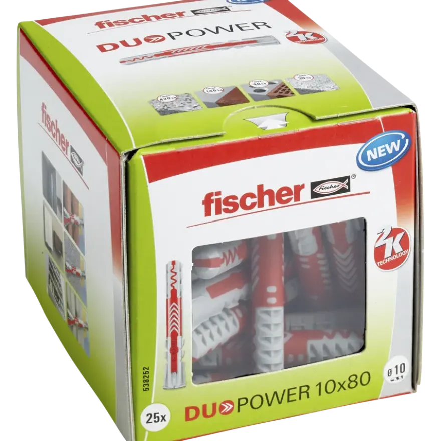 Fischer Universeelplug DuoPower 10x80 mm 25 stuks