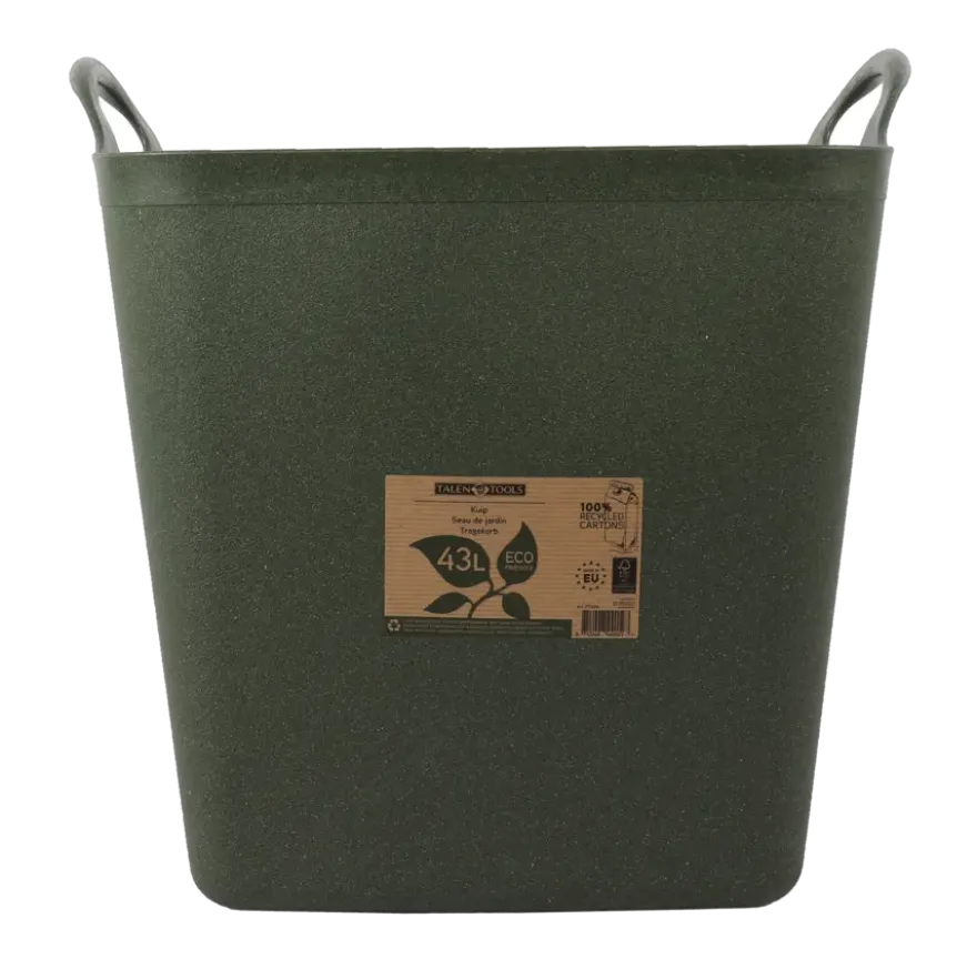 Flexibele kuip / emmer Groen 43L (100% gerecycled)