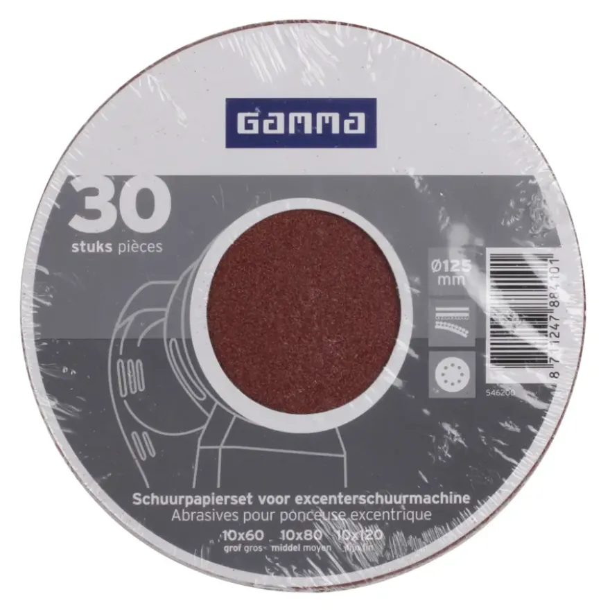 GAMMA schuurschijf gold rond 125mm 30 stuks