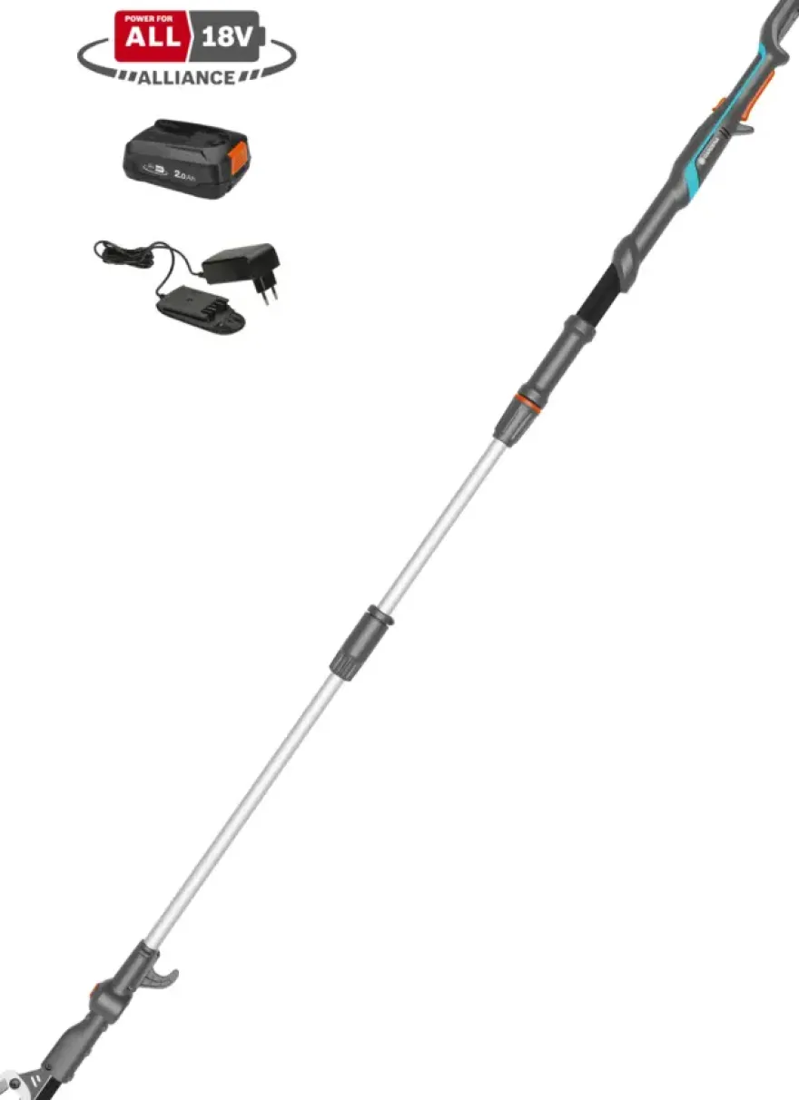 Gardena 18V telescopische takkenschaar 2,5m (P4A) Incl. 2.0Ah accu + lader