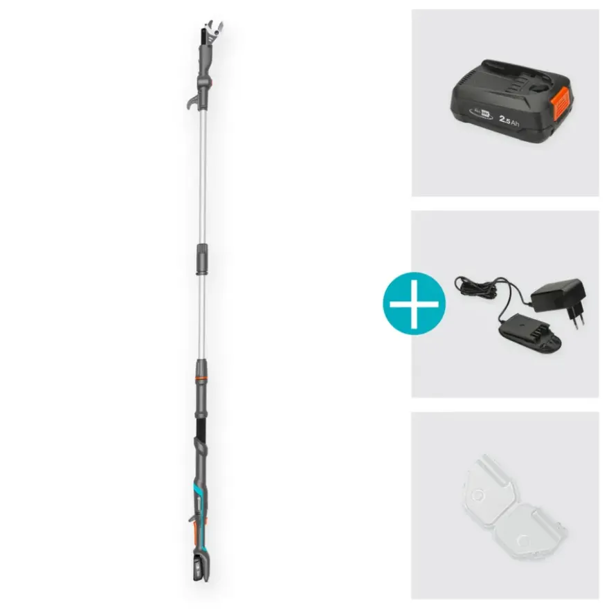 Gardena 18V telescopische takkenschaar 2,5m (P4A) Incl. 2.0Ah accu + lader