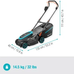 Gardena 2x18V grasmaaier Powermax P4A 37cm (zonder accu)