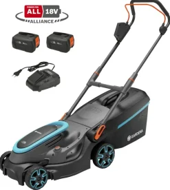 Gardena 2x18V grasmaaier Powermax P4A 37cm incl. twee 4.0Ah accu's + lader