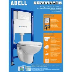 Geberit Abell inbouwreservoir set Geberit UP100 met hangend toilet