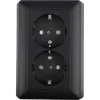 Gira E2 Inbouw Dubbel Geaard Stopcontact Mat Zwart