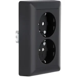 Gira E2 Inbouw Dubbel Geaard Stopcontact Mat Zwart