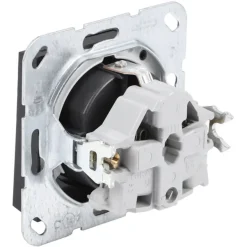 Gira E2 Inbouw Enkel Geaard Stopcontact met Klepje Mat Zwart
