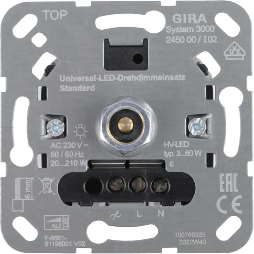 Gira ST55 inbouw dimmer LED/gloei/halogeen