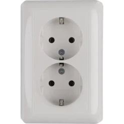 Gira ST55 Inbouw Dubbel Geaard Stopcontact Wit
