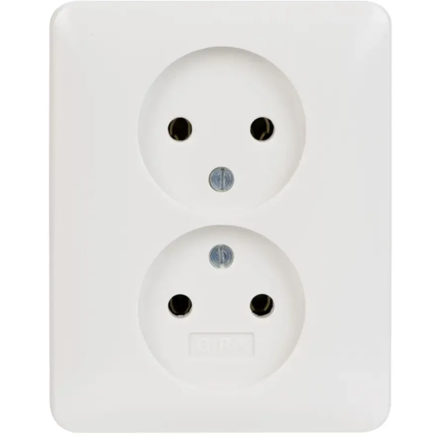 Gira ST55 Inbouw Dubbel Stopcontact Wit